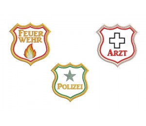 Stickserie - Spielabzeichen - Polizei Arzt Feuerwehr